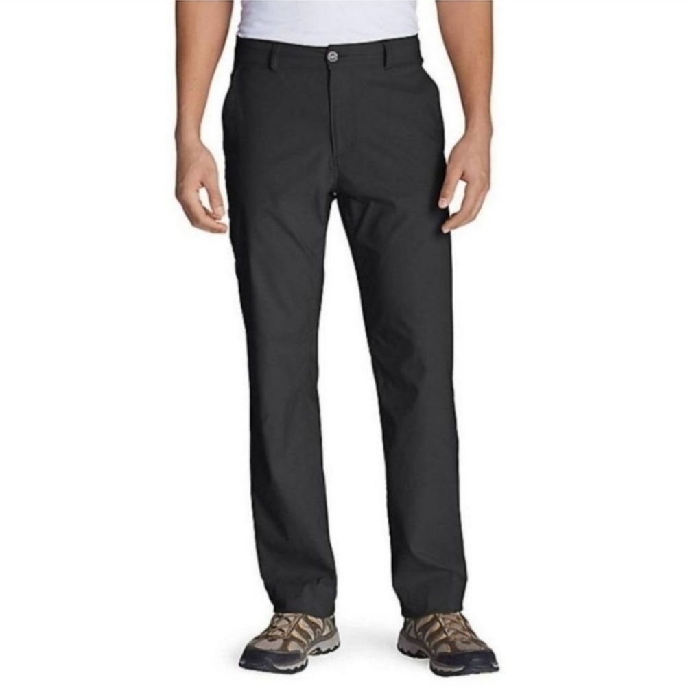Eddie Bauer Travex Horizon Guide Nylon Stretch Black Chino Pants Men's 36x32 EUC